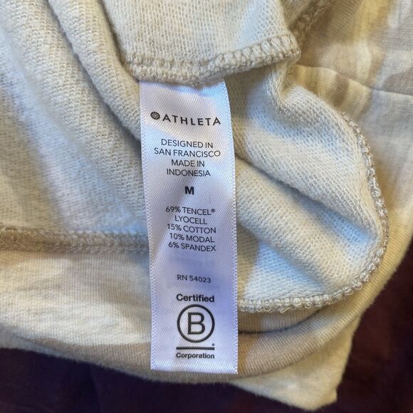 Athleta Balance Pullover Sweatshirt Size Medium Tan Camouflage SOFT Tencel Modal - Picture 7 of 8